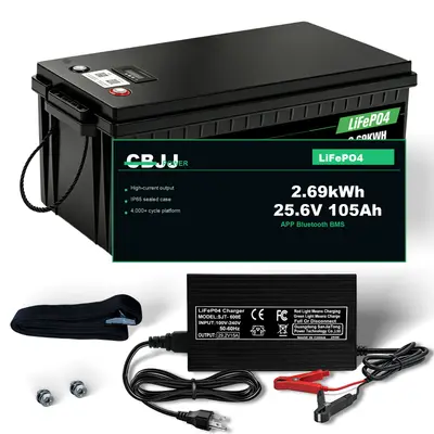 CBJJ ZW26 25.6V 100Ah LiFePO4 Battery - Bluetooth BMS