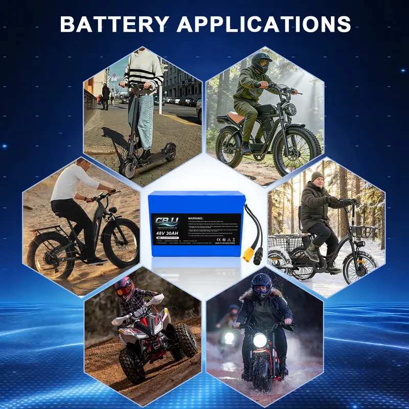 CBJJ HY05 E-Bike Battery 48V 30Ah - 1440Wh, 30A Smart BMS