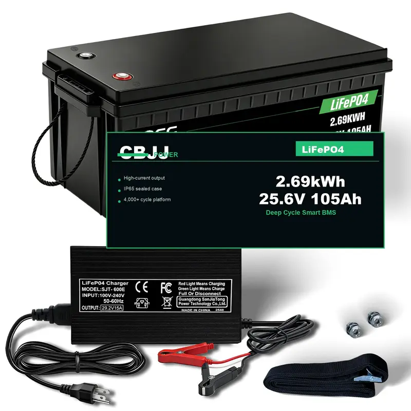 CBJJ ZW25 25.6V 100Ah LiFePO4 Deep Cycle Battery