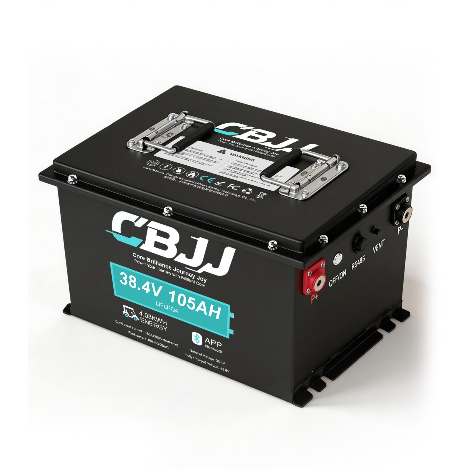 CBJJ ZW28 Golf Cart Battery 38.4V 105Ah LiFePO4 - T-Type Case